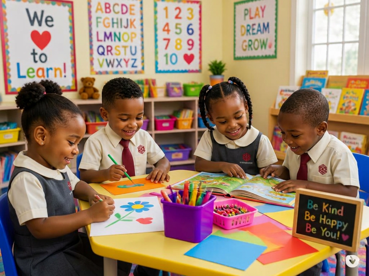 Children enjoying a classroom lesson